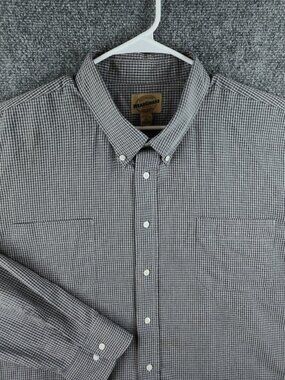 Wear Guard For Work Button Up Shirt 3XL Cotton Polyester Gray Check Adult Men
